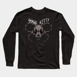 G̶o̶o̶d̶ Kitty Skull White Text Red Long Sleeve T-Shirt